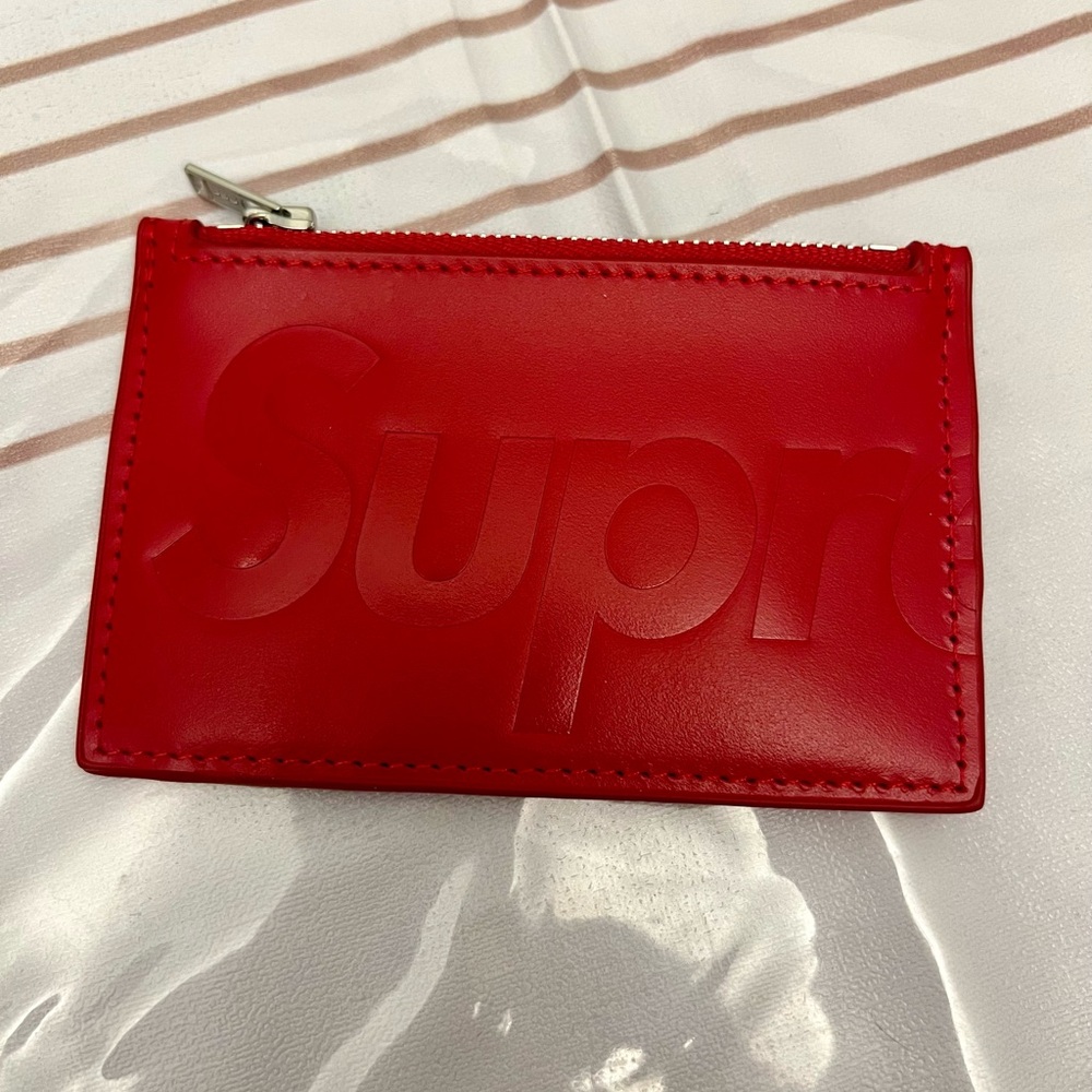 Supreme Bold Red Leather Pouch